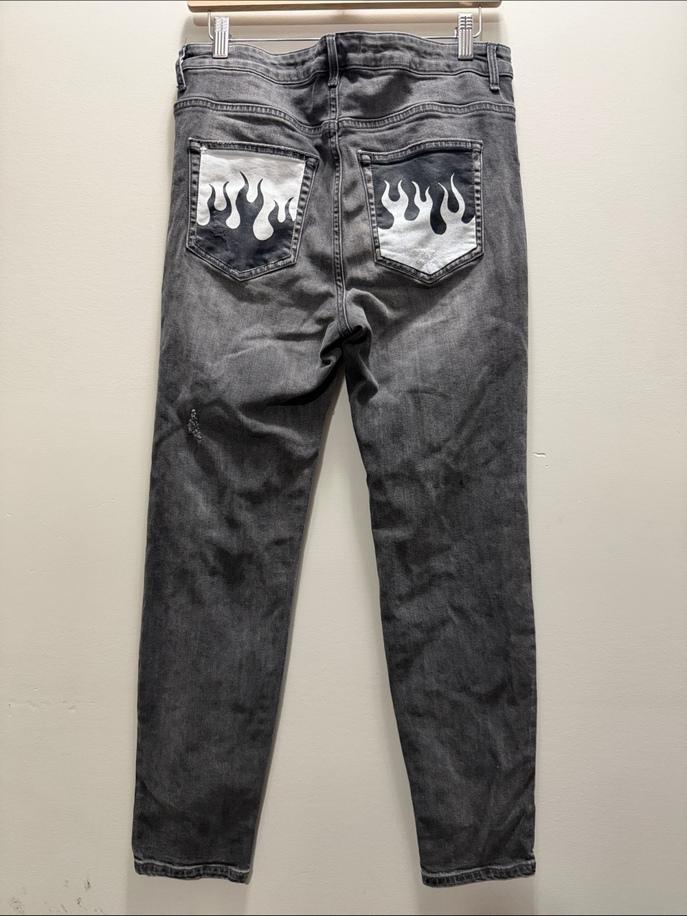 Zara Slim Straight Men's Grey Distressed Jeans Size 30-32 Waist L37.5/ I27
